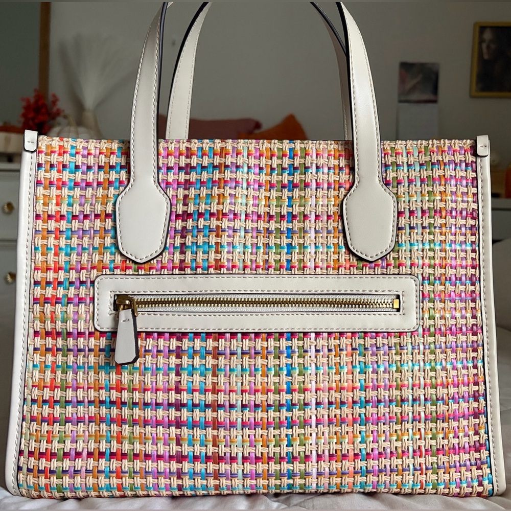 Guess Silvana Multi-Colored Straw Double Compartm… - image 7